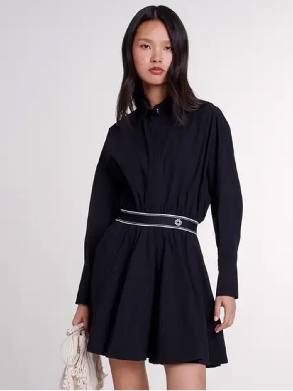 Maje Ratia shirt dress in black Sz 36